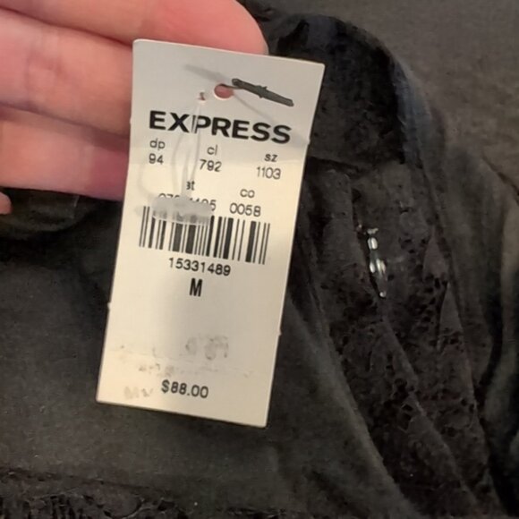 Express Ruched Lace Bodycon Dress Sleeveless Vneck Vback Fitted Cocktail LBD - Picture 13 of 14